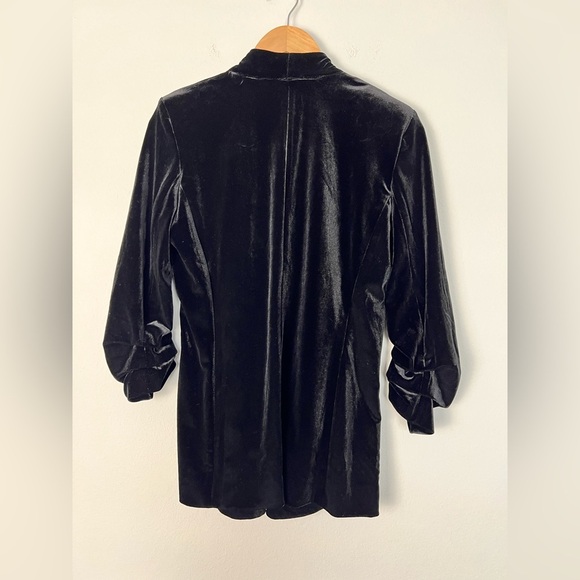 Bishop + Young Icon Blazer Black Velvet Ruched Sleeves Whimsigoth Dark Fem Small - Picture 6 of 9